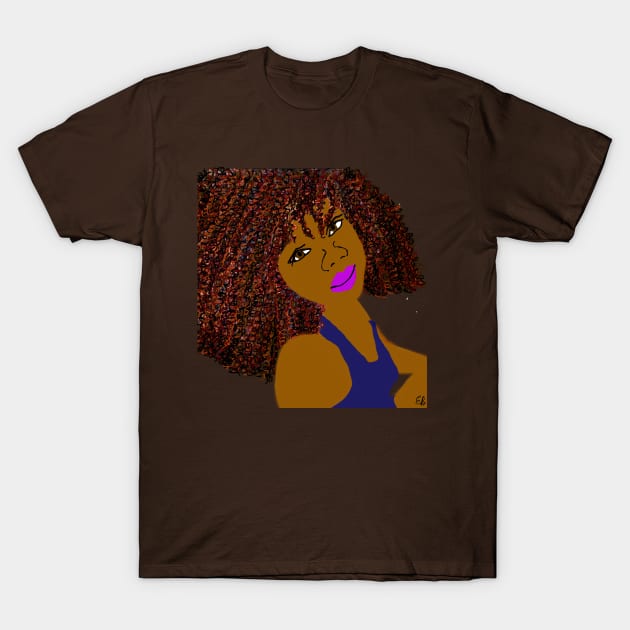 BrownSkin Curly Natural Hair Diva Queen T-Shirt by EllenDaisyShop